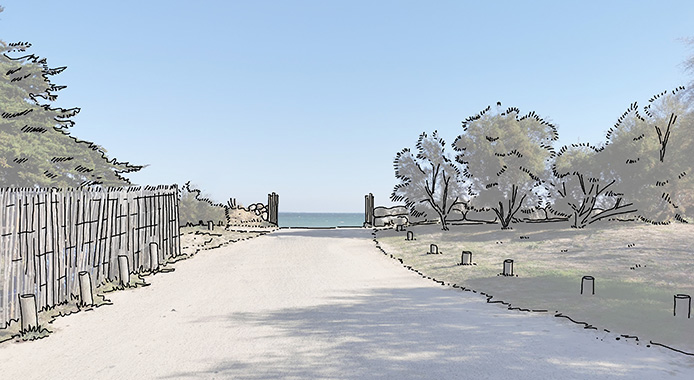 Accès à la plage de Gros Jonc