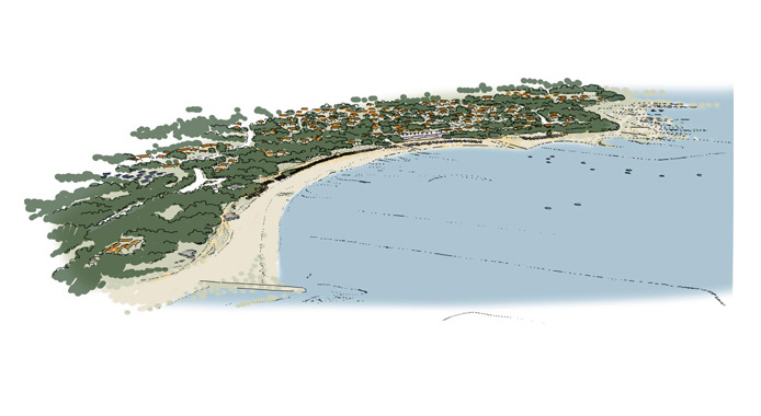 Vue de la plage de Gros Jonc