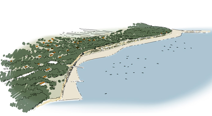 Vue de la plage de La Loge